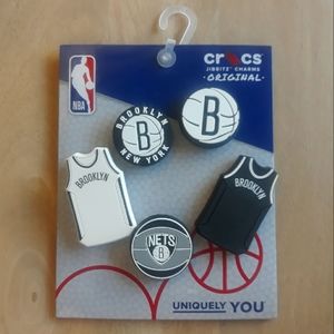 (New) Crocs Brooklyn Nets Jibbitz Charms Pack
